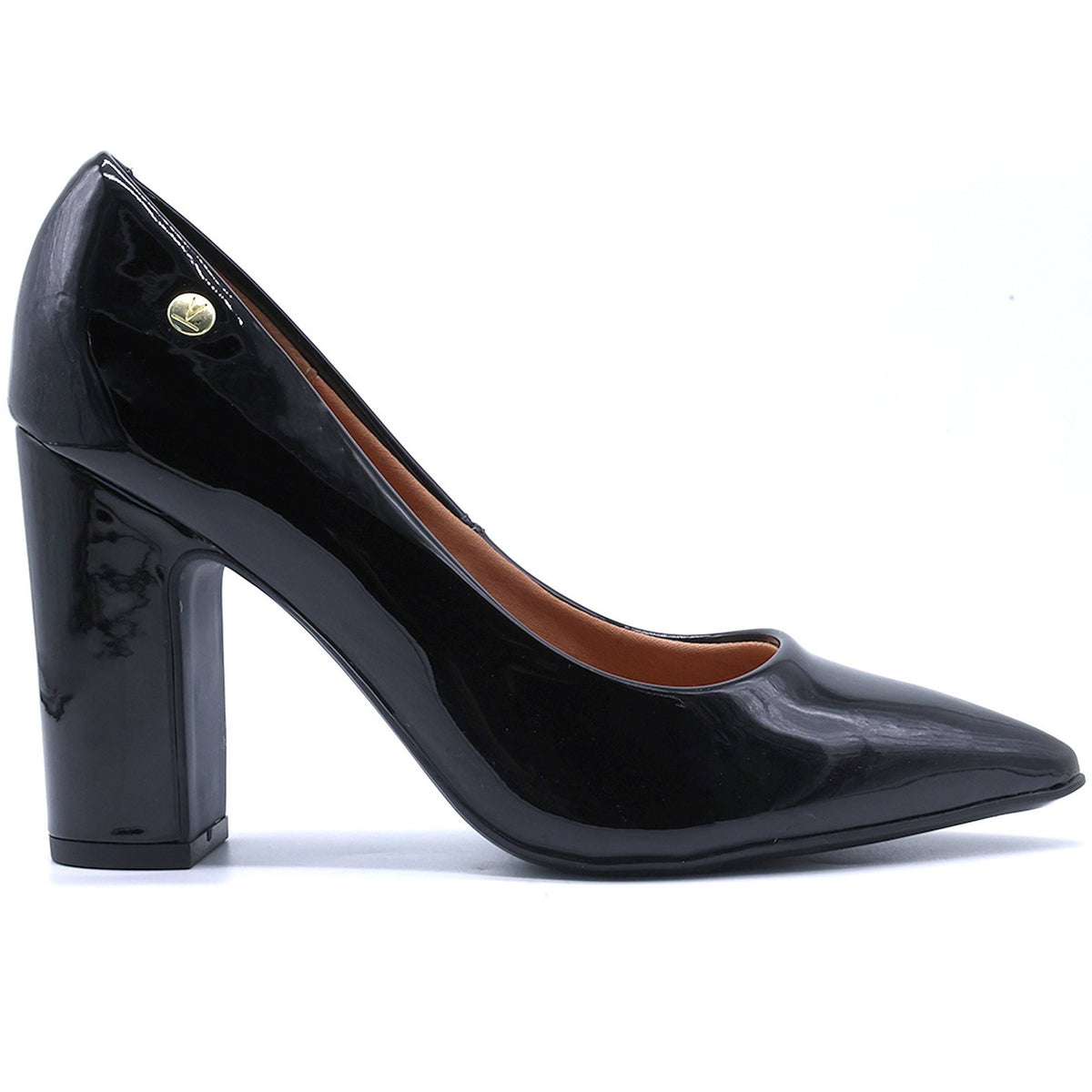 BR Black Patent Block Heel Pumps