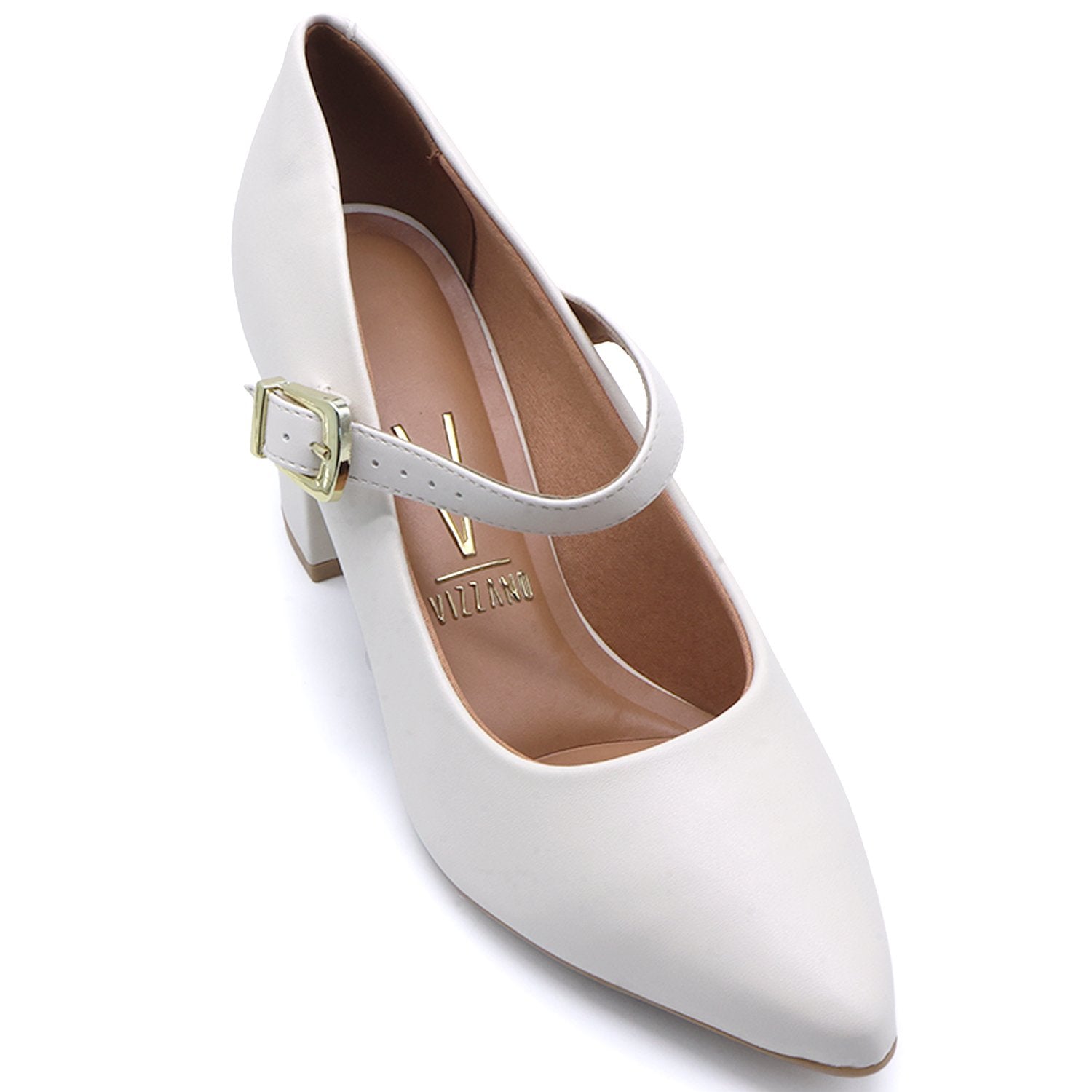 BR White Block Heel Maryjanes