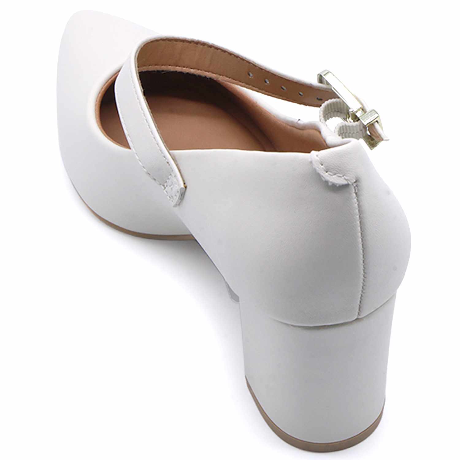 BR White Block Heel Maryjanes