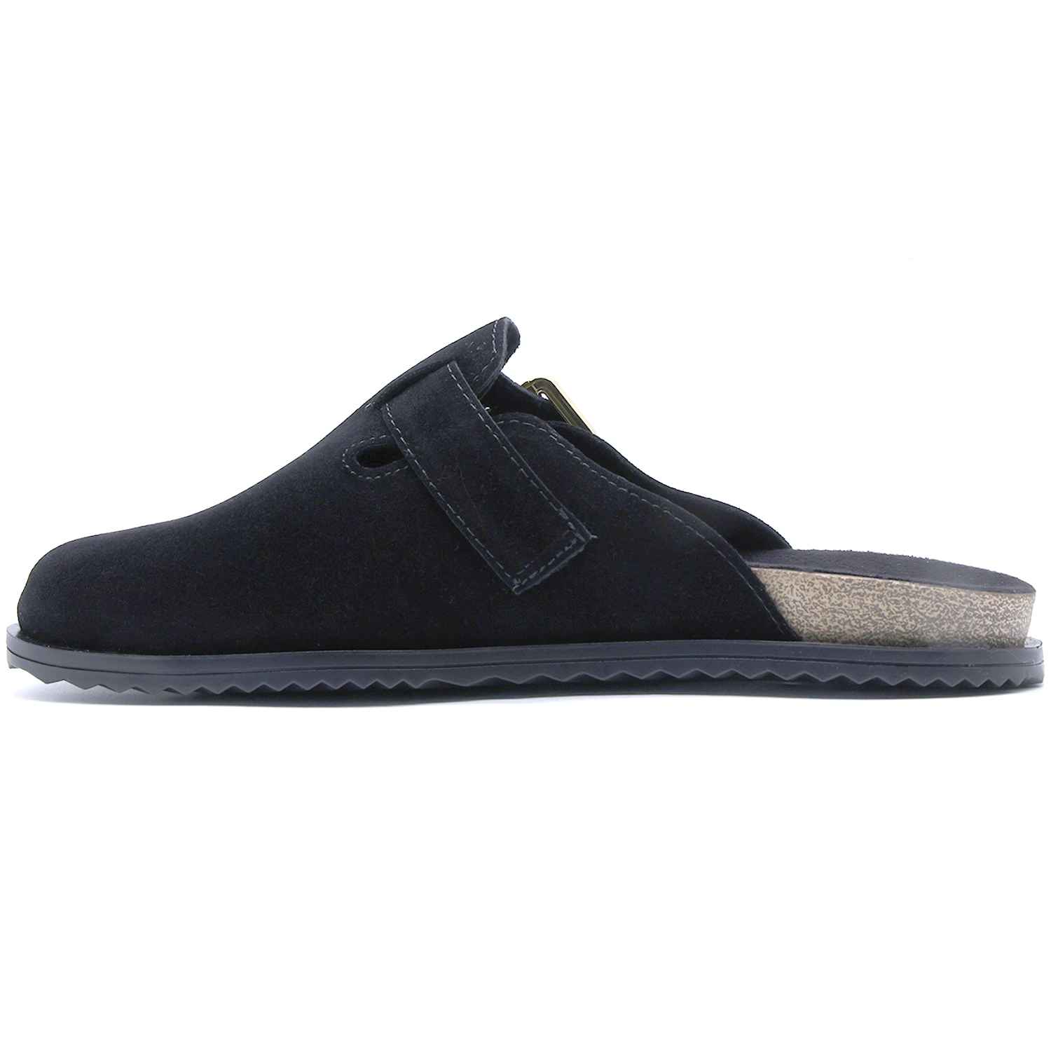 BR Black Suede Cork Clogs