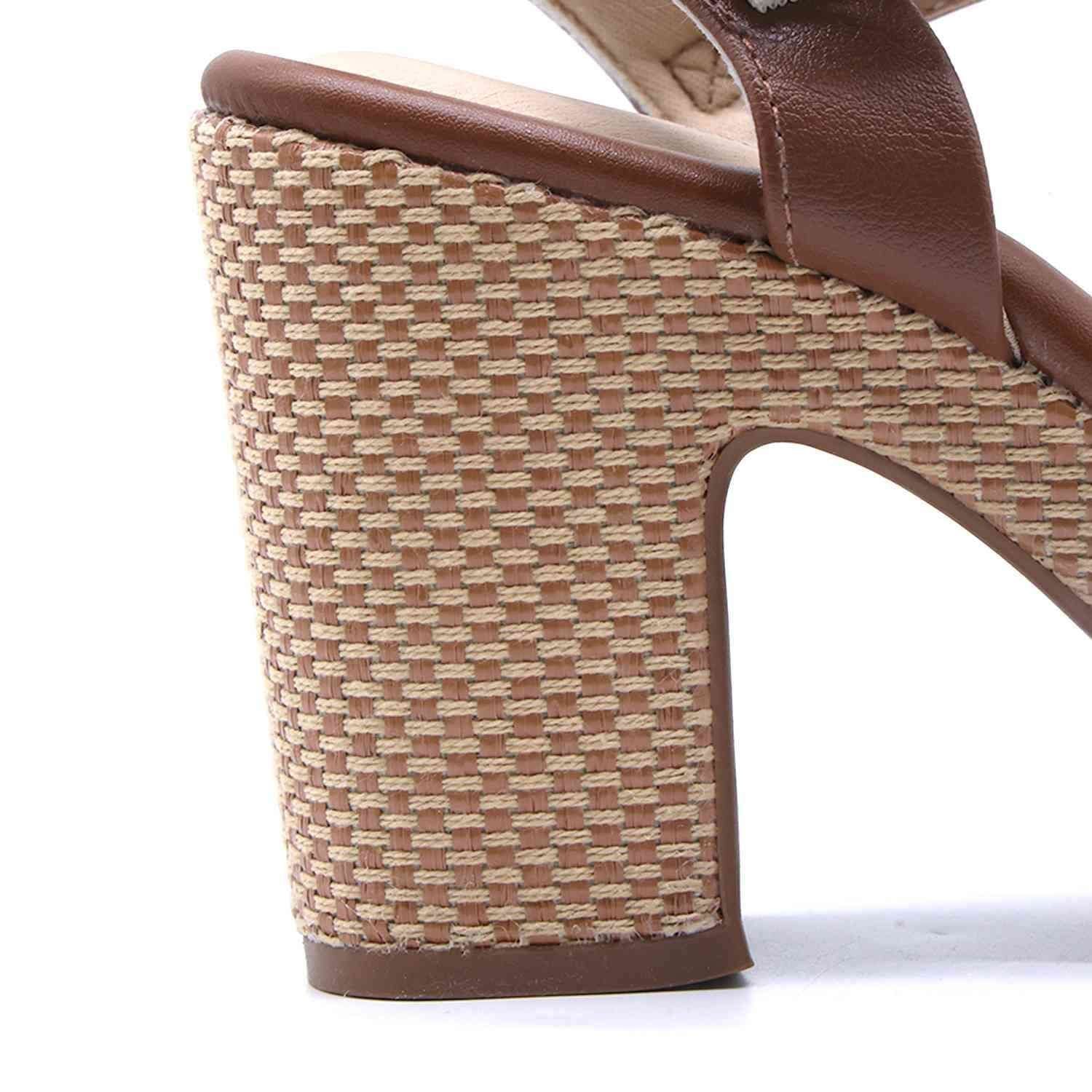 BR Comfy Platform Camel Sandals