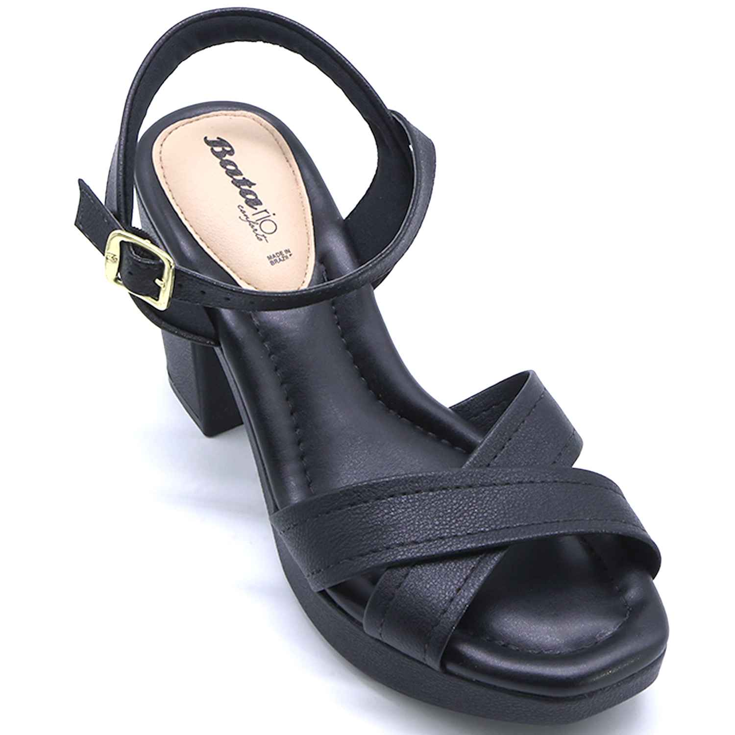 BR Comfy Platform Black Crossover Sandals