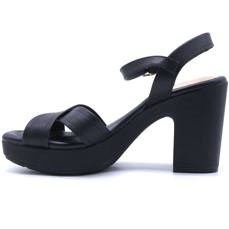 BR Comfy Platform Black Crossover Sandals