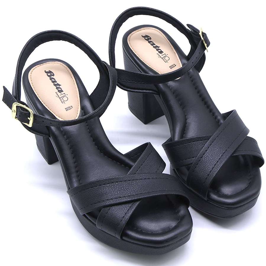 BR Comfy Platform Black Crossover Sandals