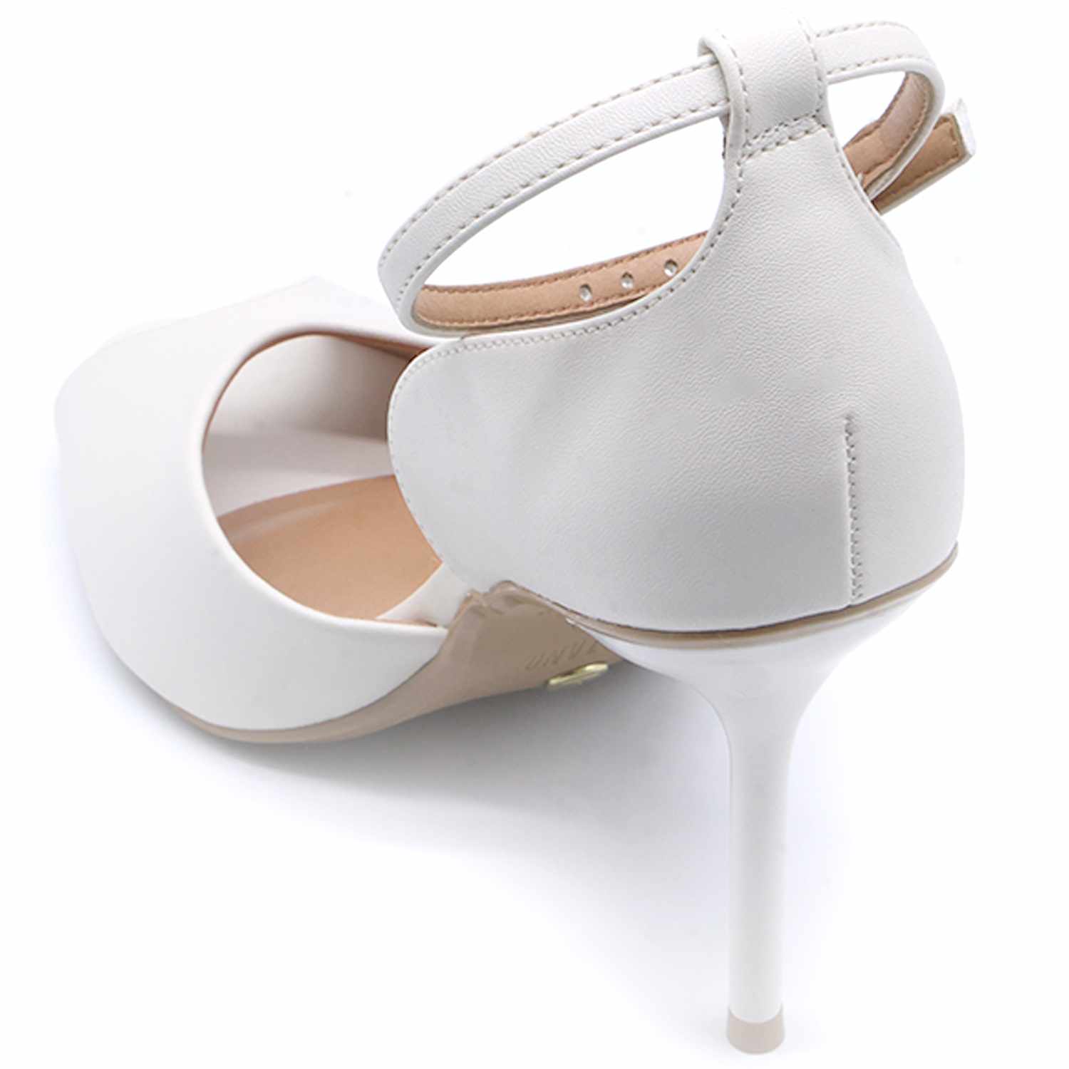 BR White High Heel Peep-Toe Sandal