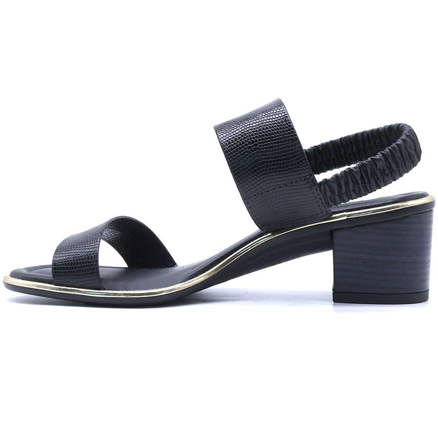 BR Gold Trimmed Black Snake Sandal