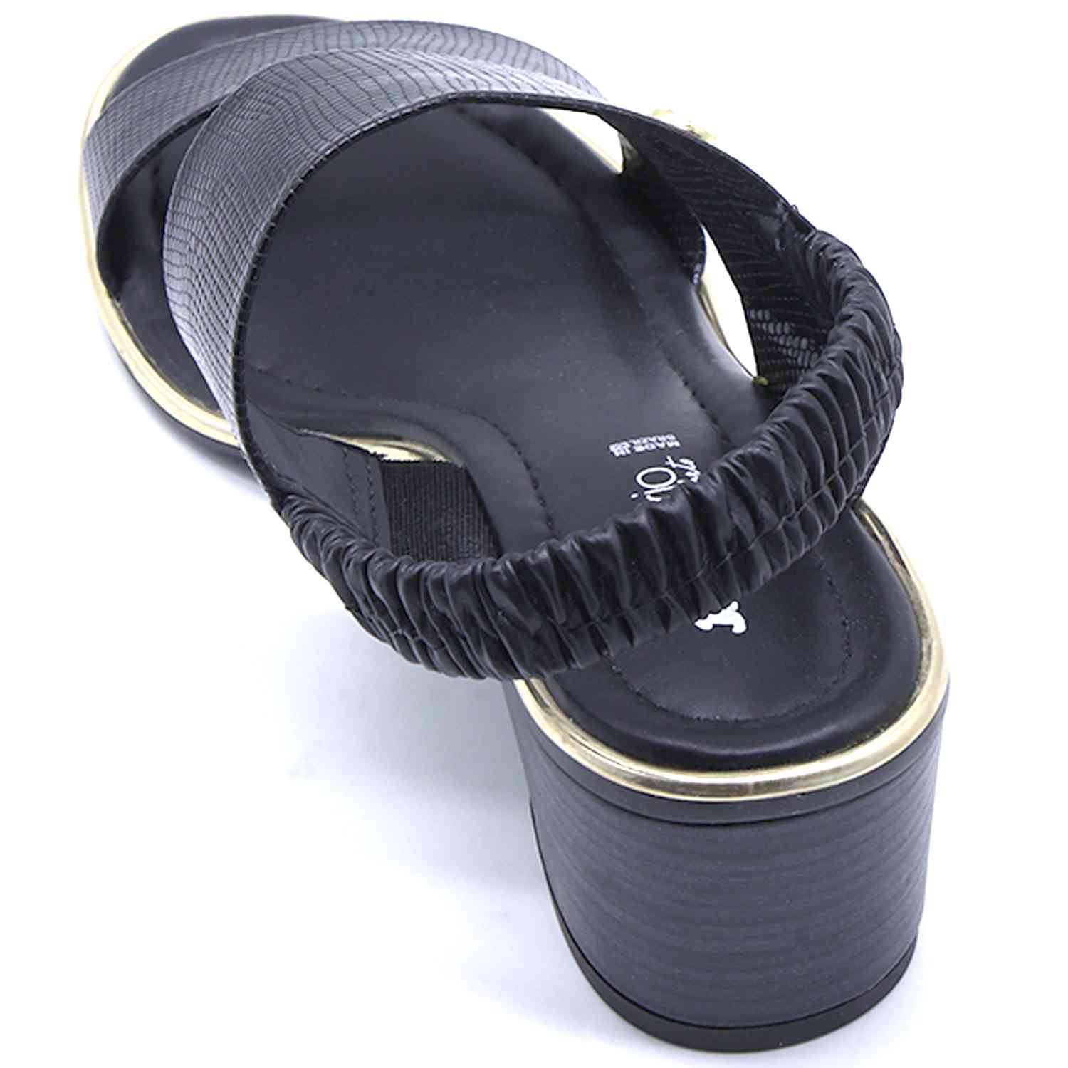 BR Gold Trimmed Black Snake Sandal