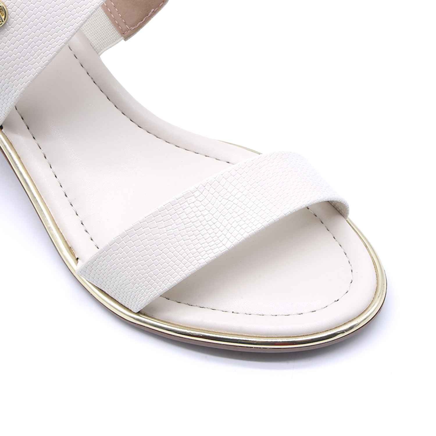 BR Gold Trimmed White Snake Sandal (Copy)