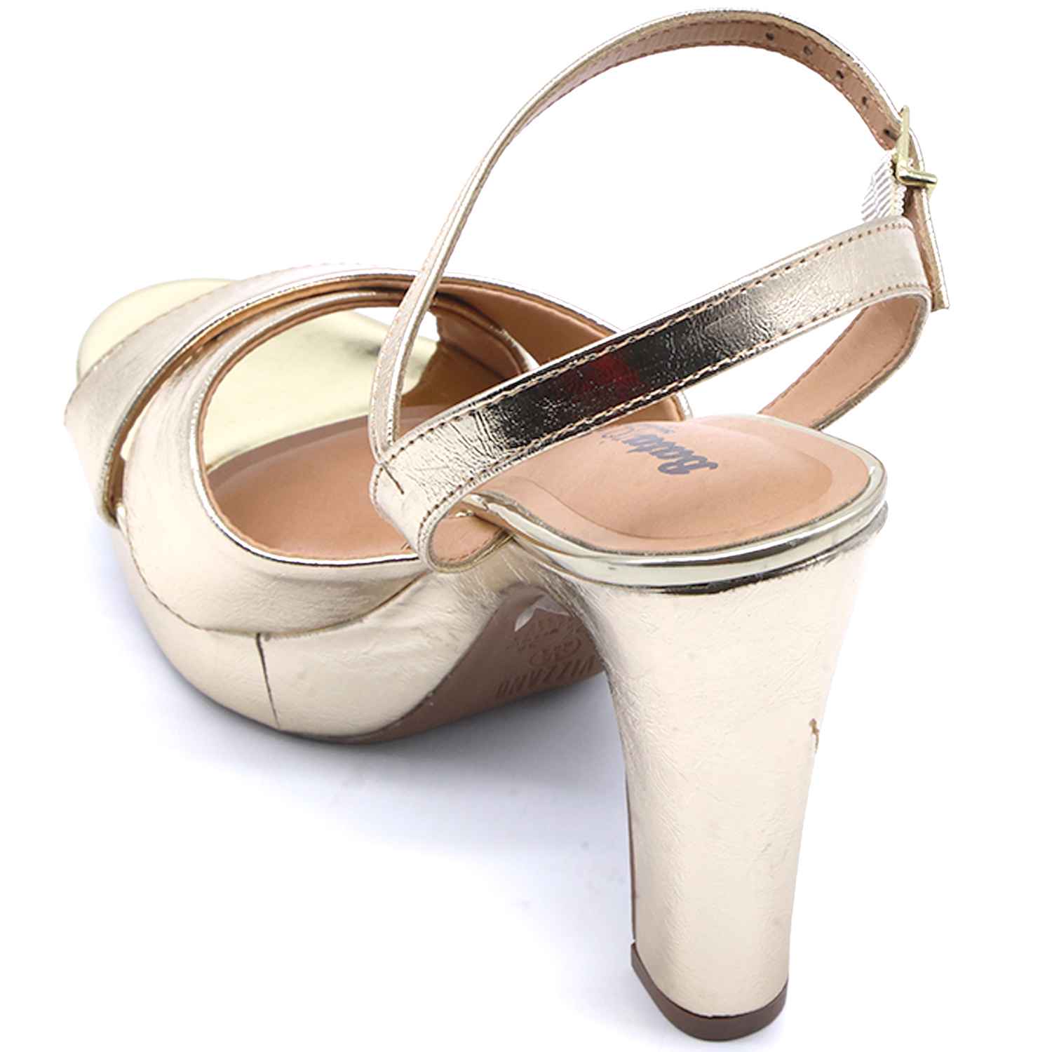 BR Gold Crossover Platform Sandals