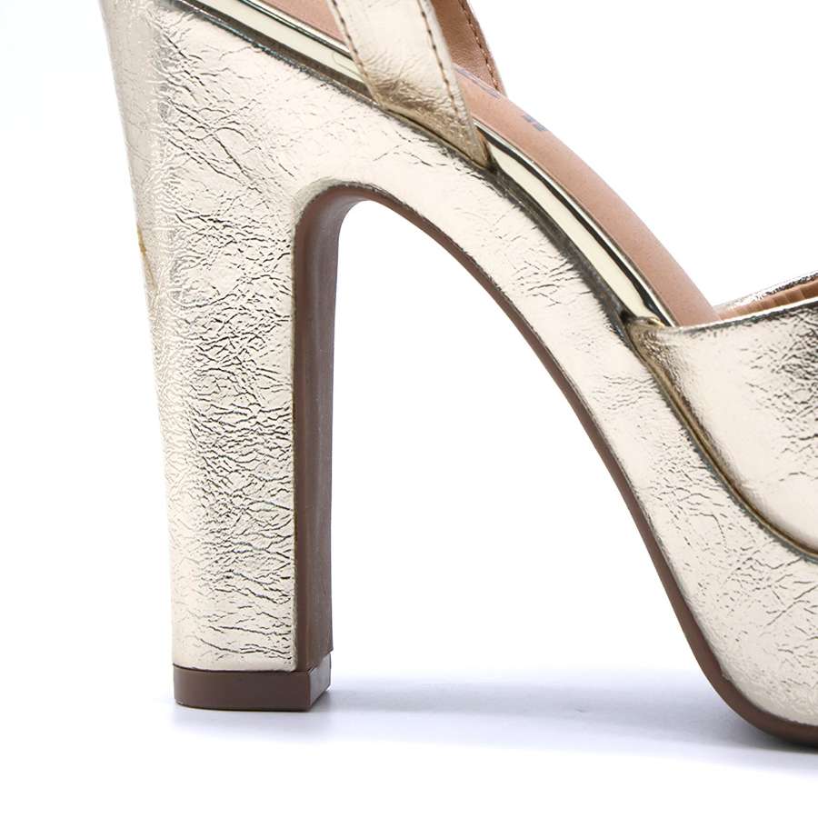 BR Gold Crossover Platform Sandals