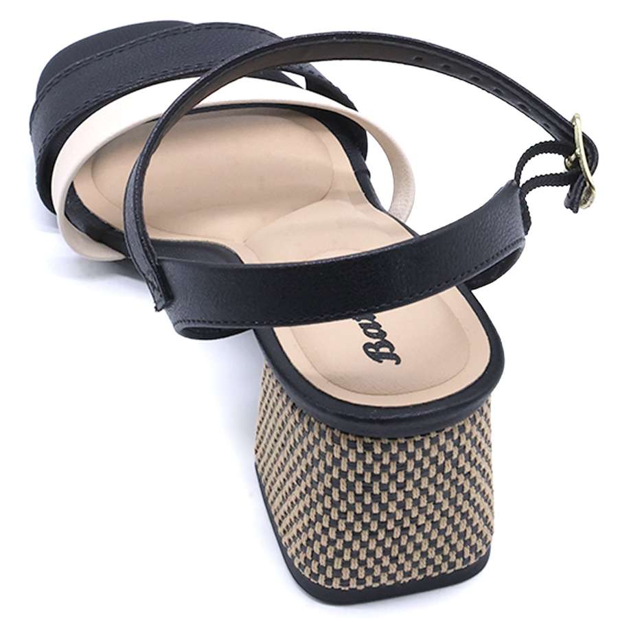 BR Black & Cream Sandal