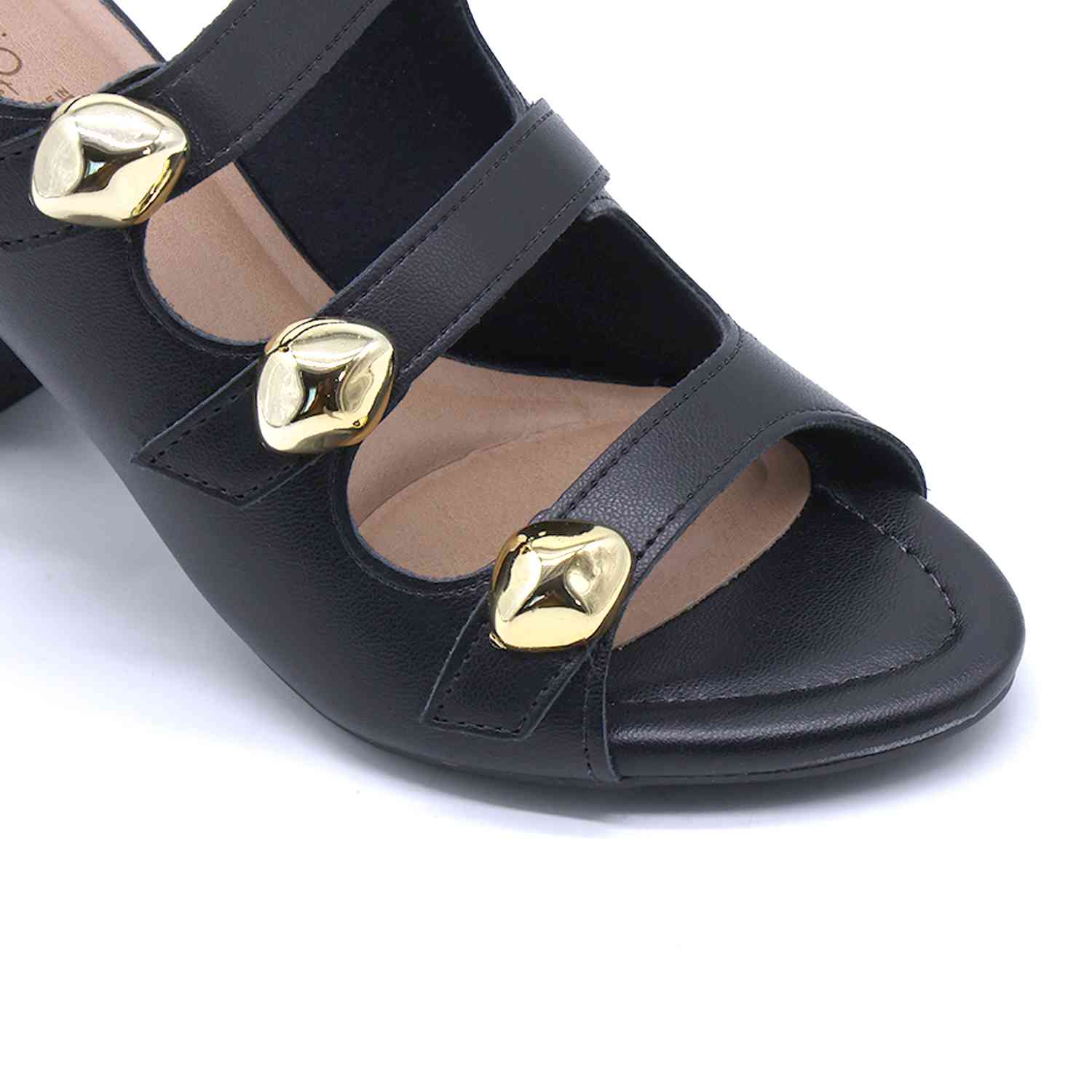 BR Black Studded Multistrap Sandal