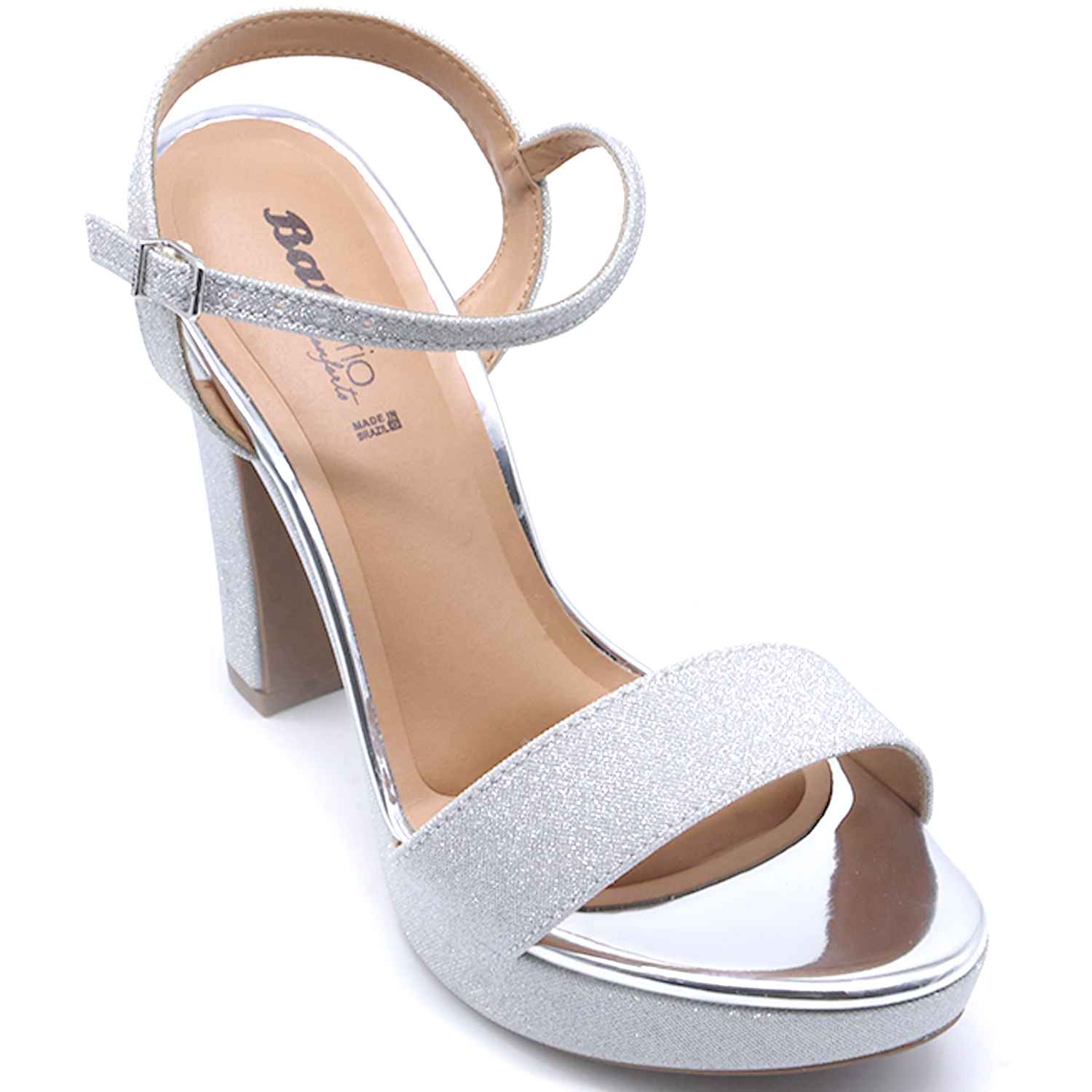 BR Silver Glitter Platform Sandals