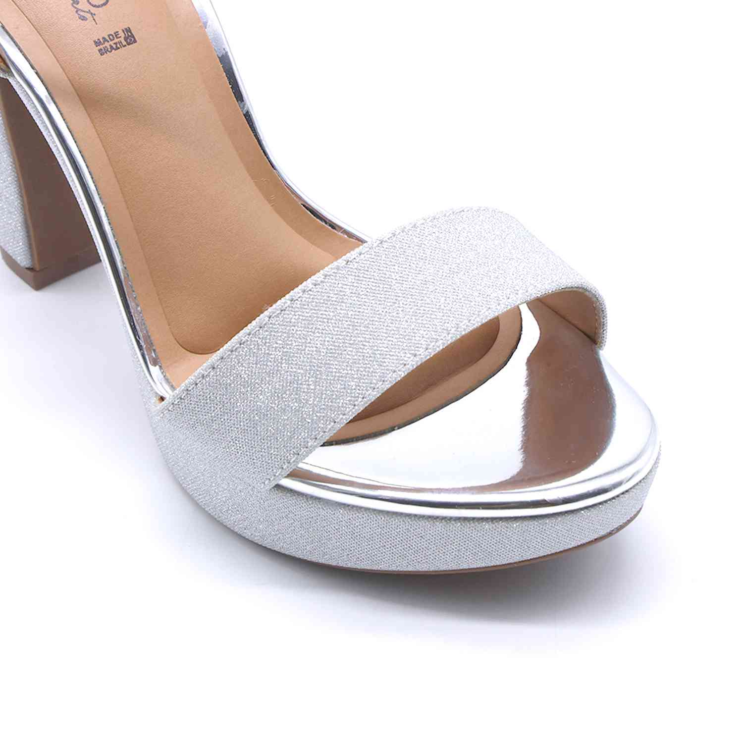 BR Silver Glitter Platform Sandals
