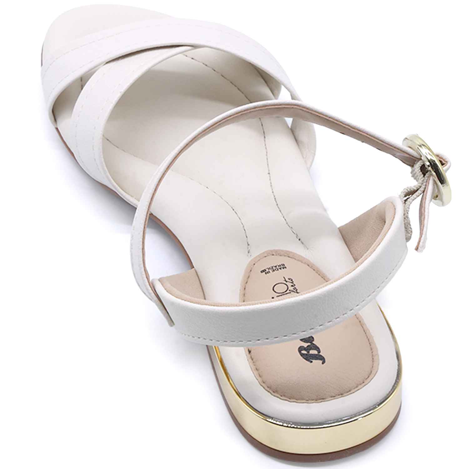 BR CROSSOVER WHITE SANDALS