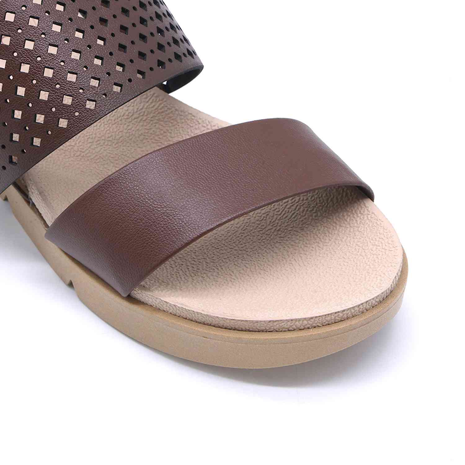 BR DBL STRAP BROWN SANDALS