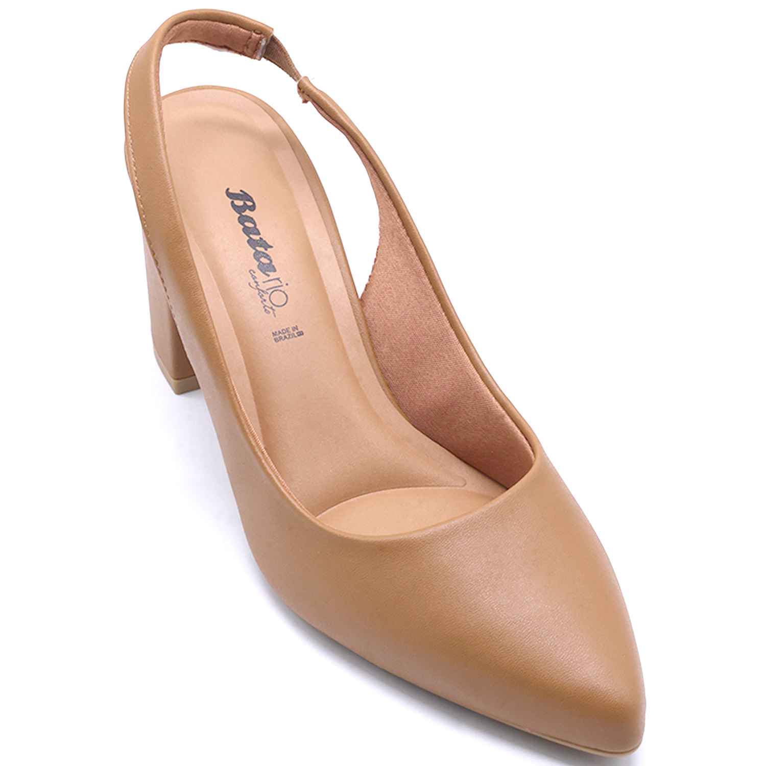 Br Classic Block Heel Camel Slingback Stilletos