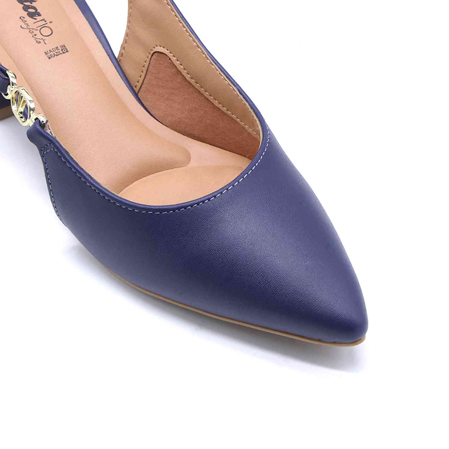 Br Low Navy Block-Heel Slingbacks