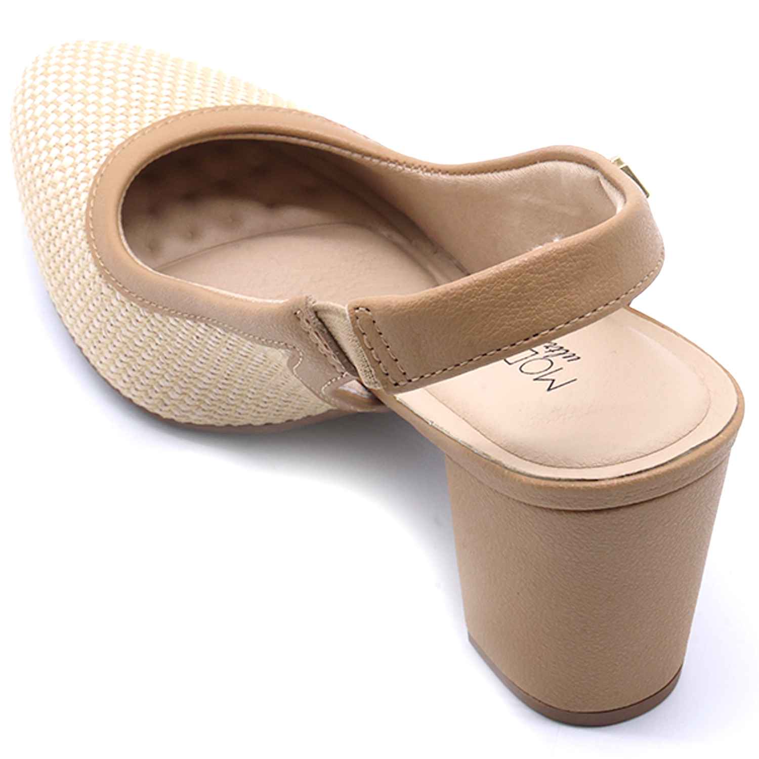 Br Beige Intertwined Block-Heel Slingbacks
