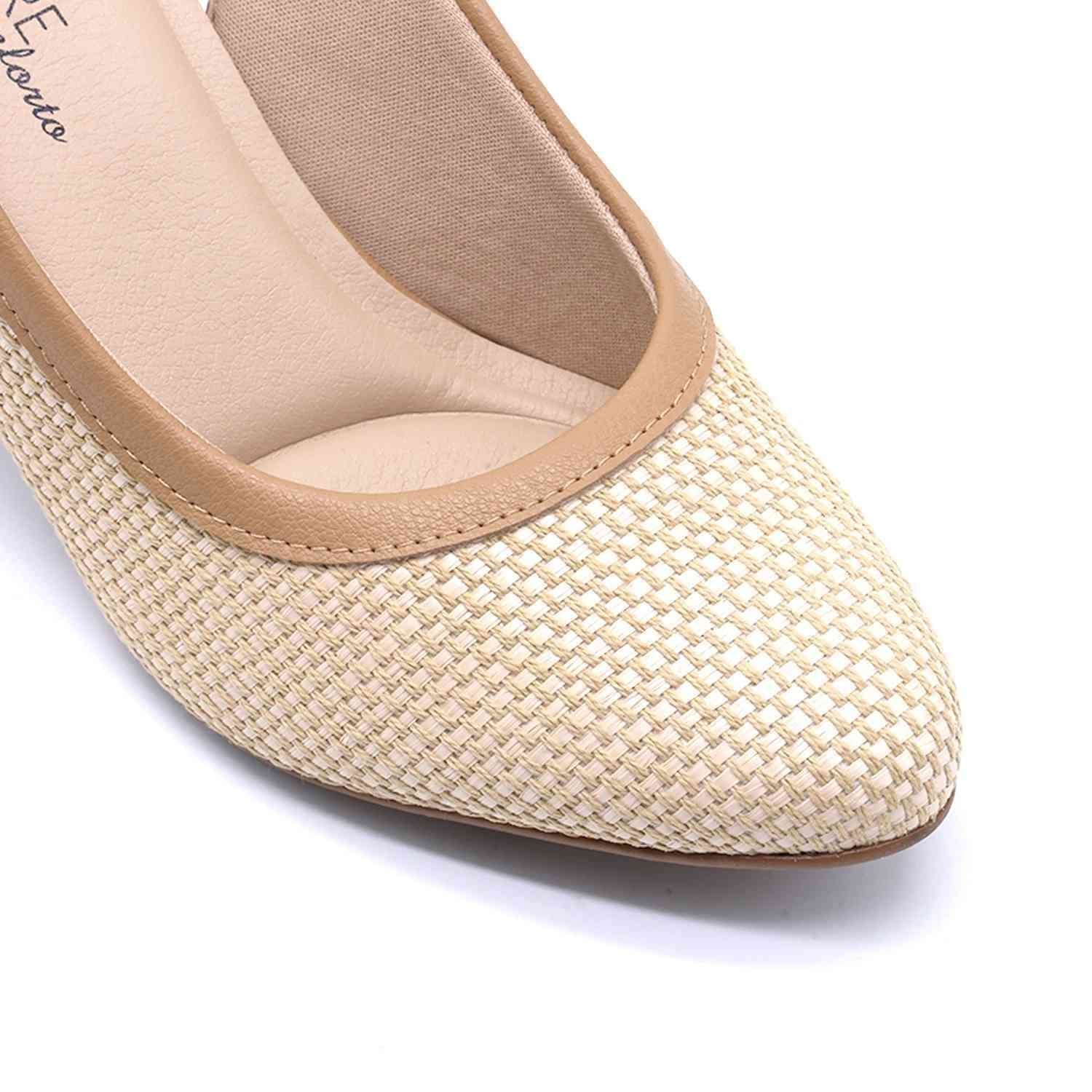 Br Beige Intertwined Block-Heel Slingbacks