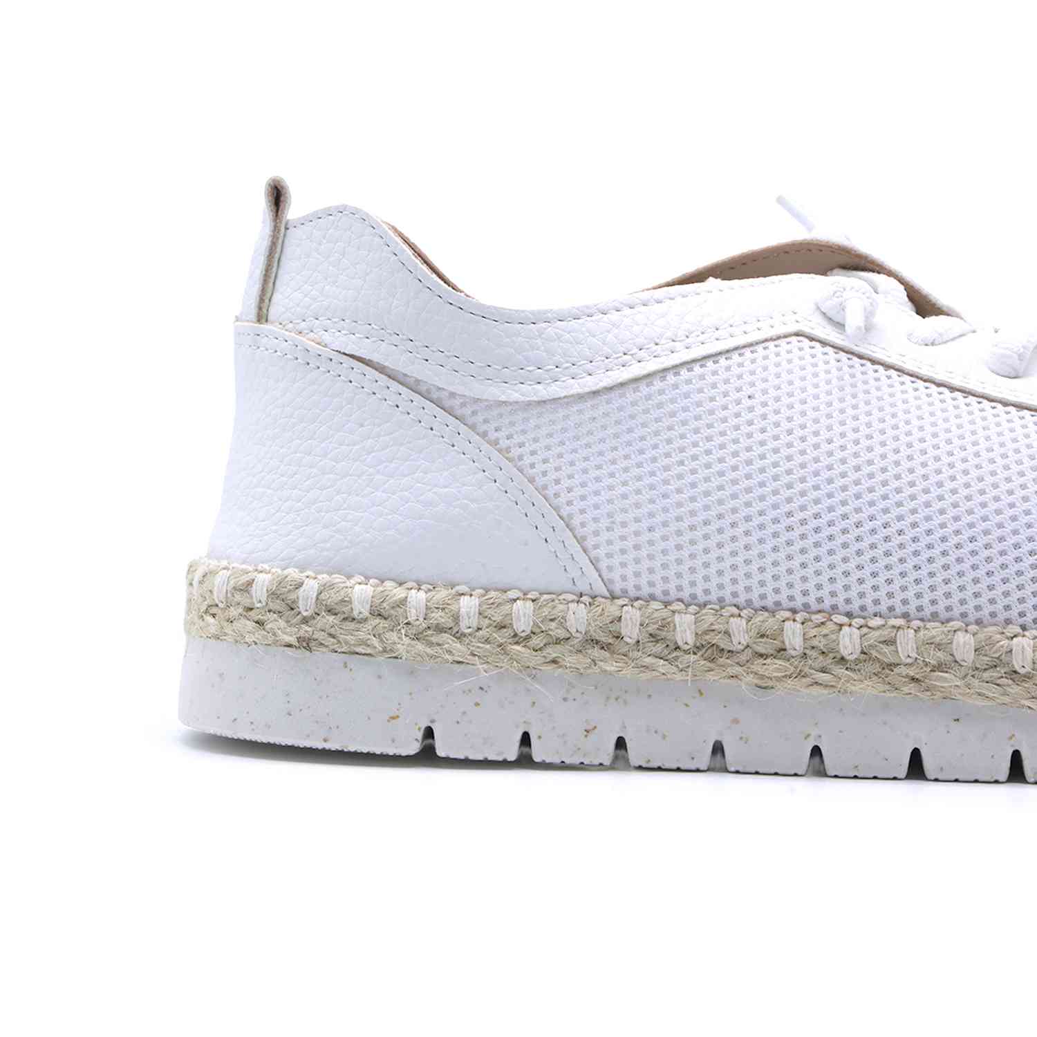 BR Comfy White Lace-up Espadrilles