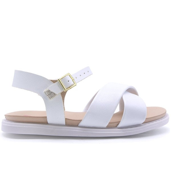 BR White Crossover Sandals
