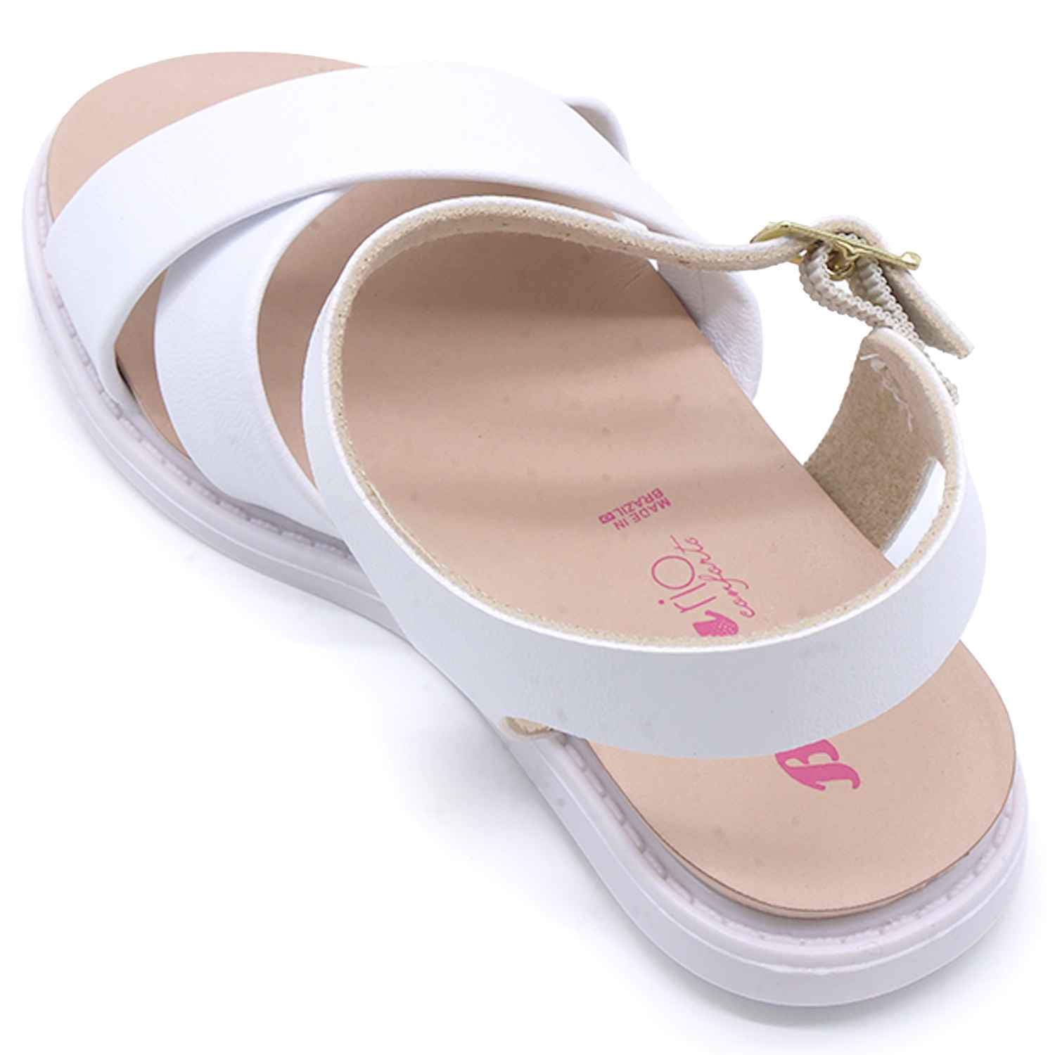 BR White Crossover Sandals