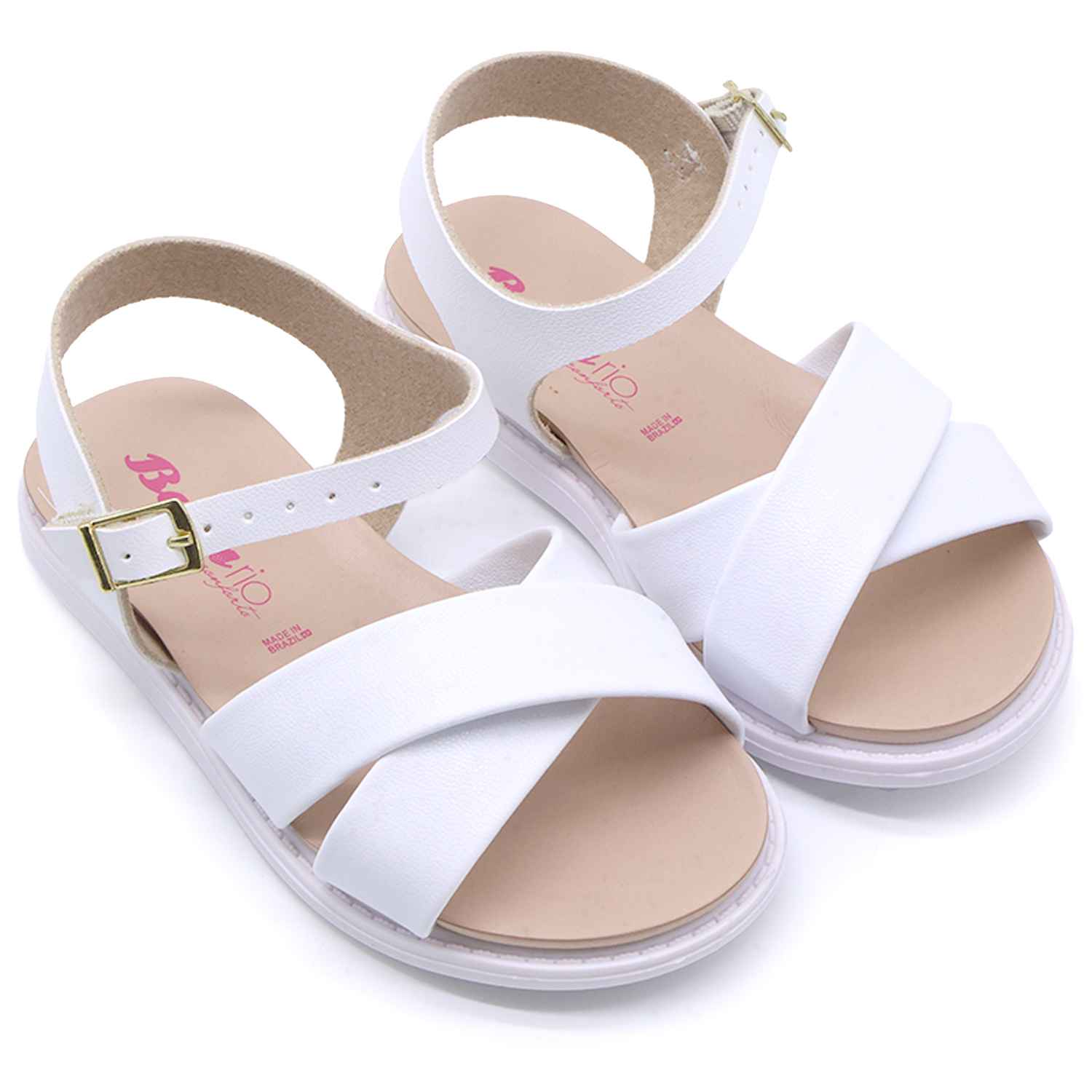 BR White Crossover Sandals