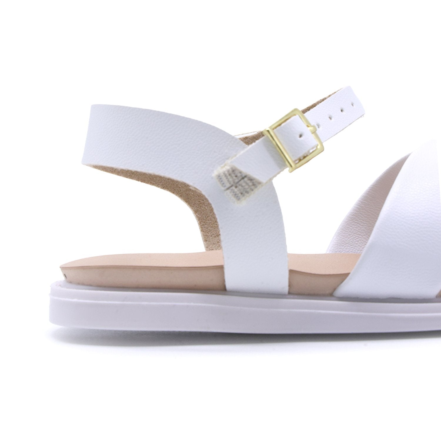 BR White Crossover Sandals