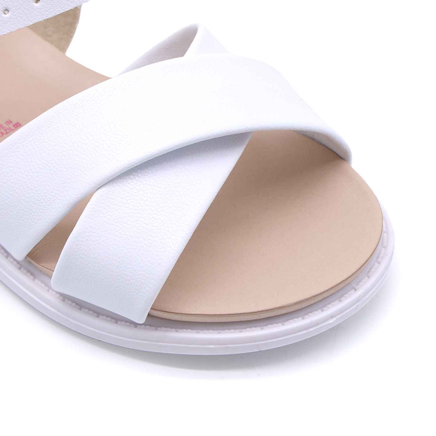 BR White Crossover Sandals