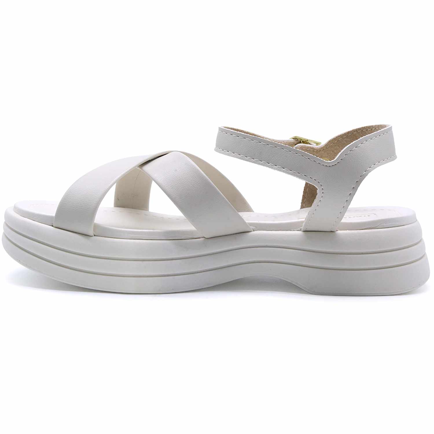 BR Chunky White Crossover Sandals