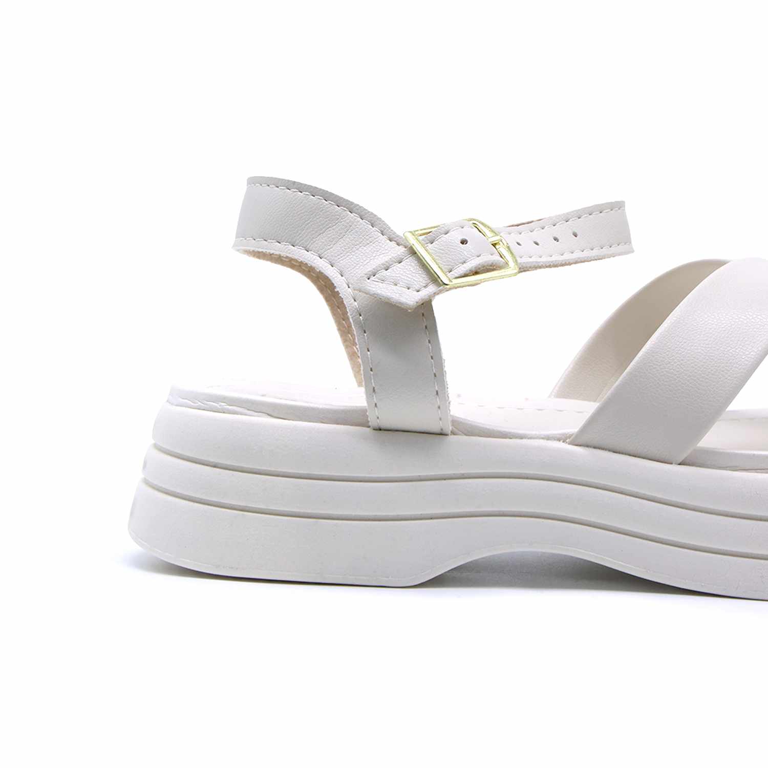 BR Chunky White Crossover Sandals