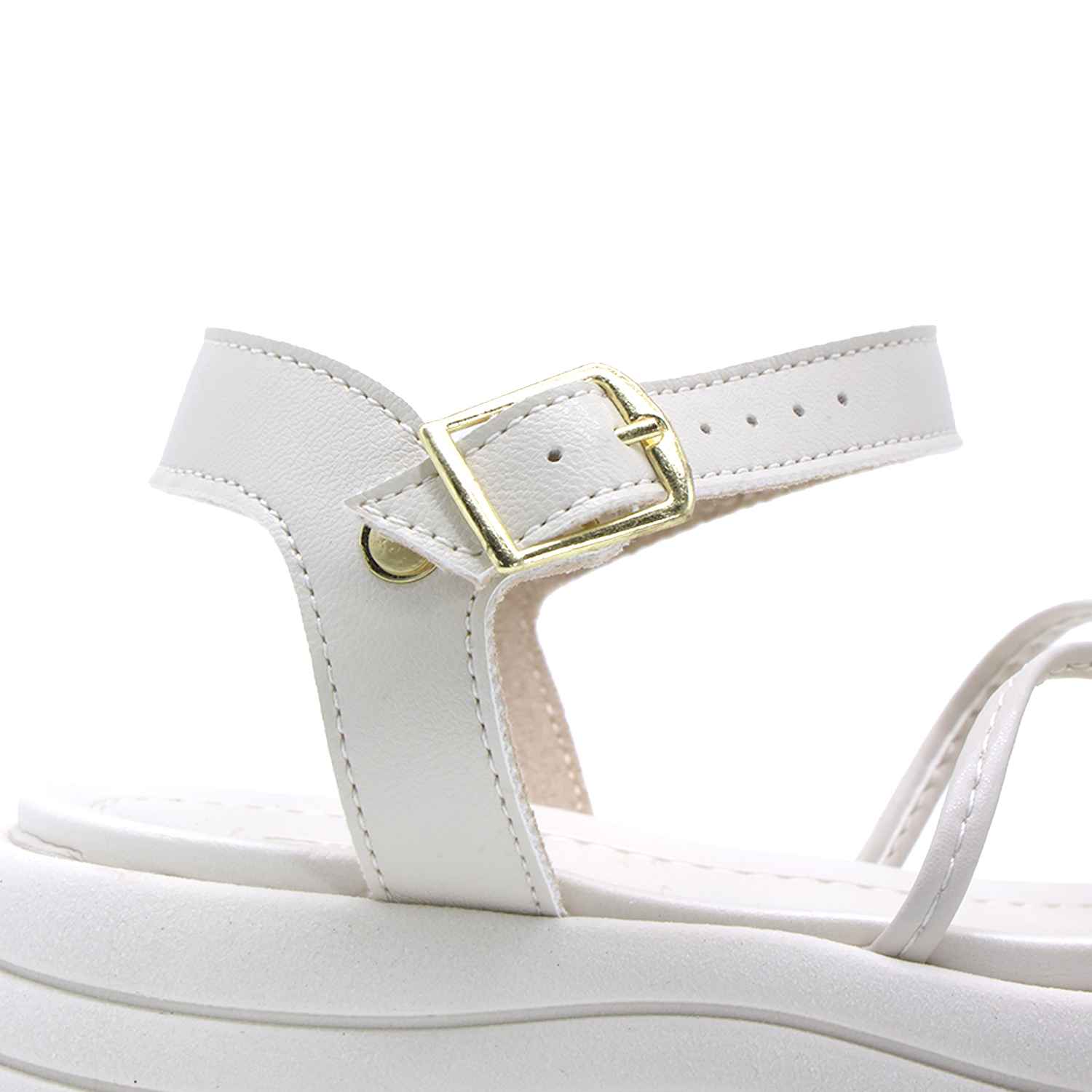 BR Chunky White Bowed Sandals
