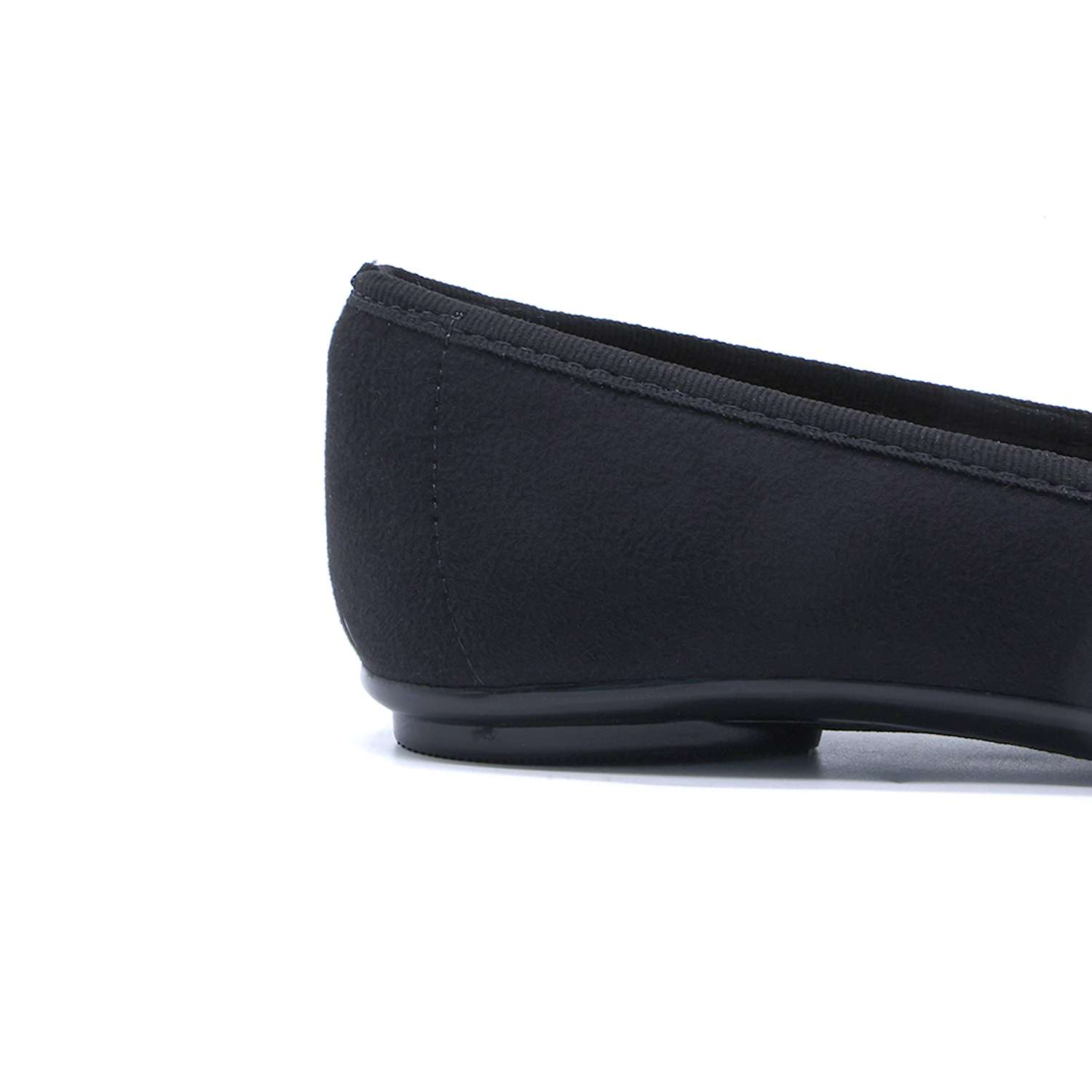 BR Black Suede Bowed Ballerinas