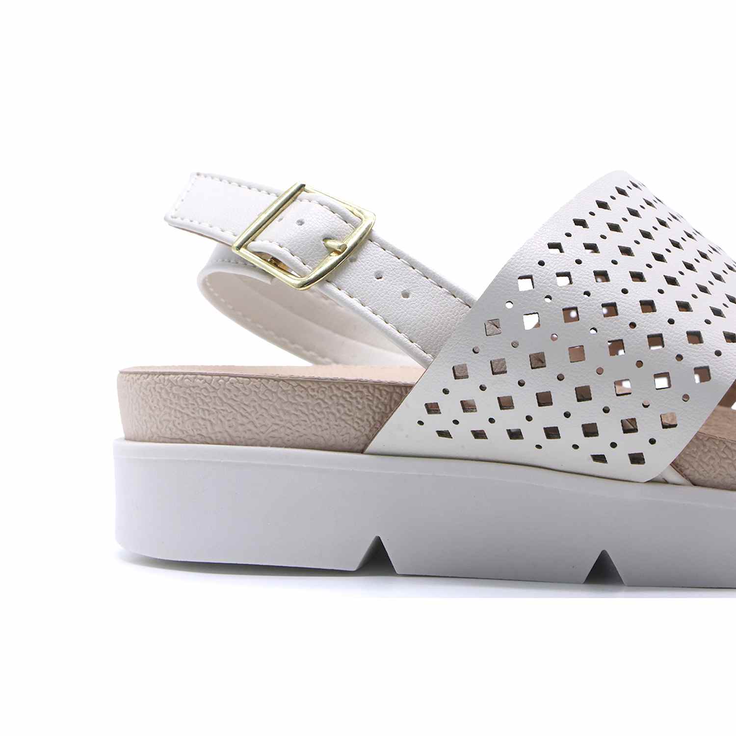 BR DBL STRAP WHITE SANDALS