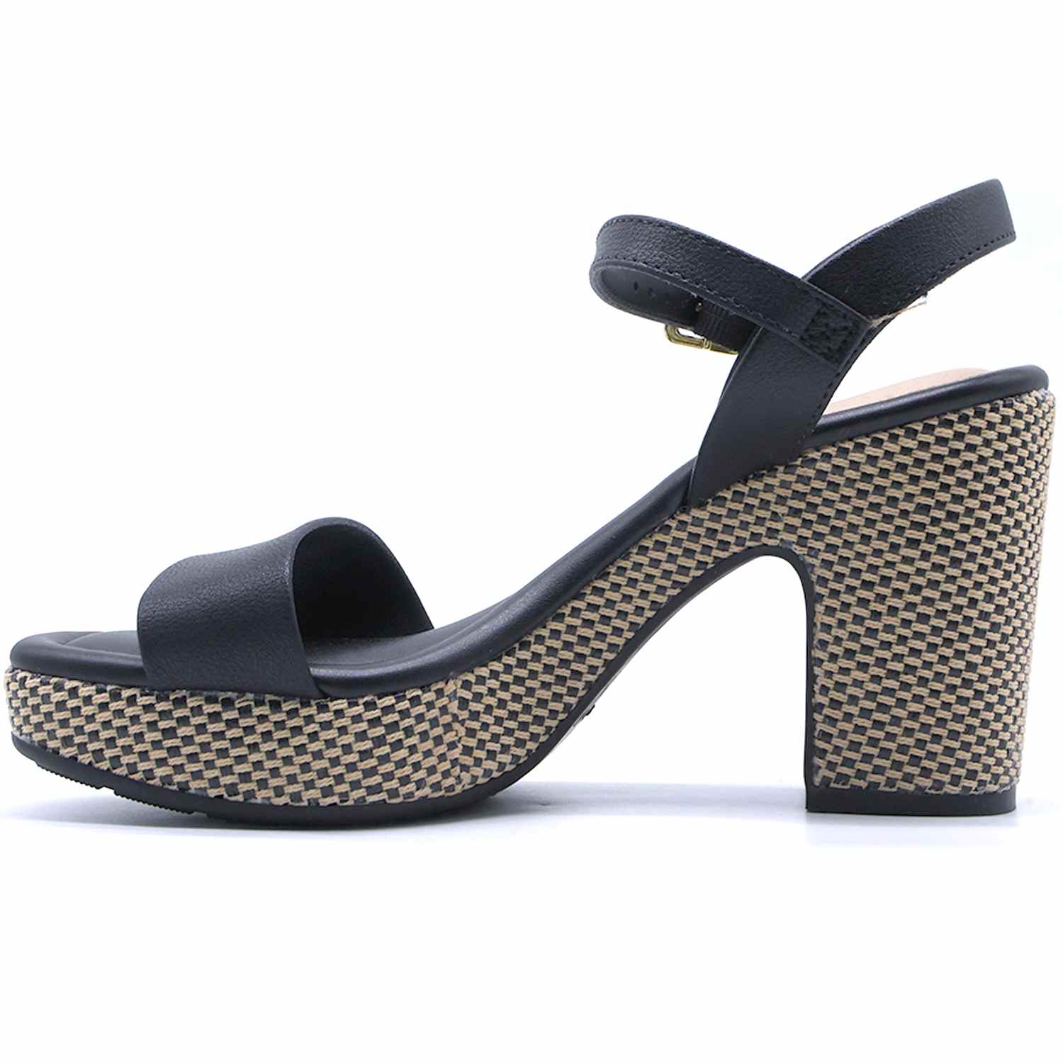 BR Comfy Platform Black Sandals