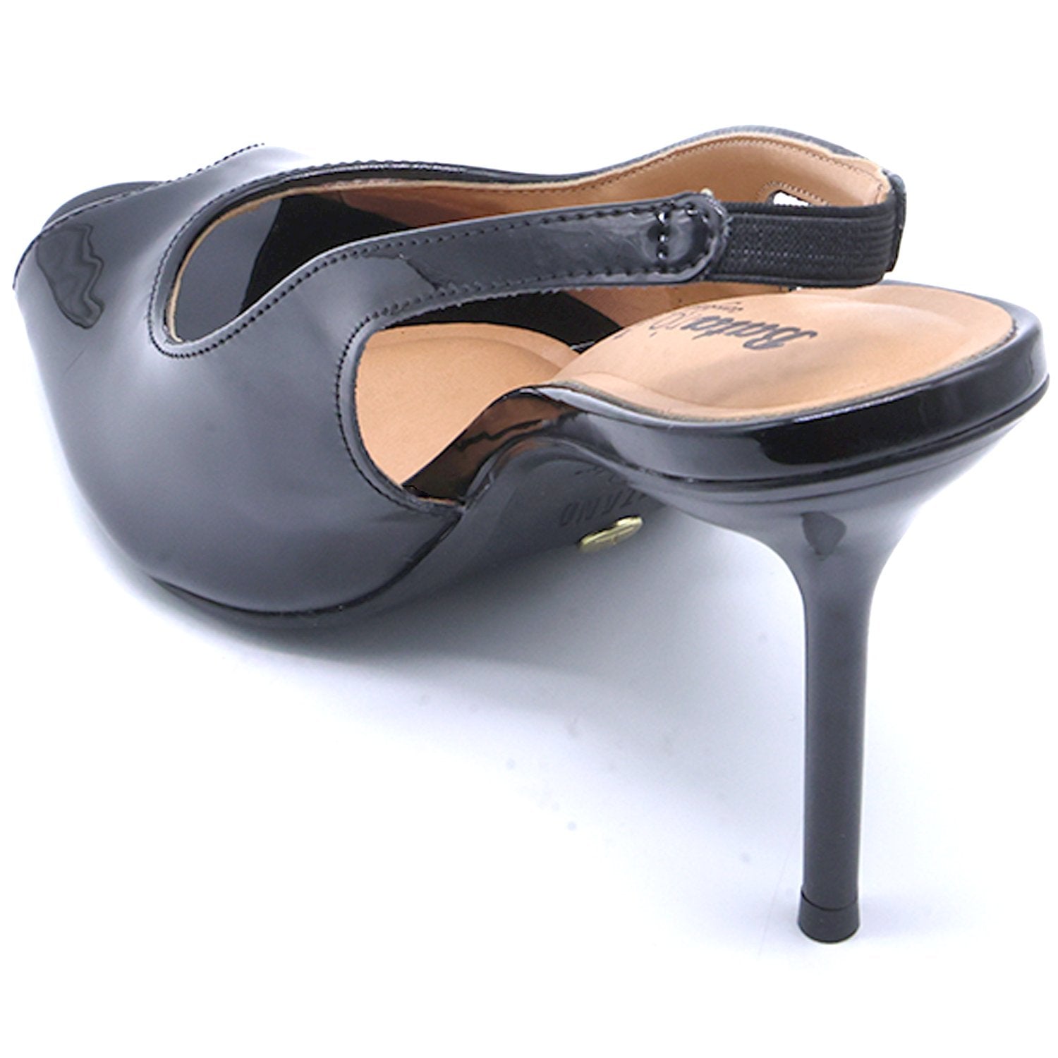 BR Black High Heel Peep-Toe Sandal