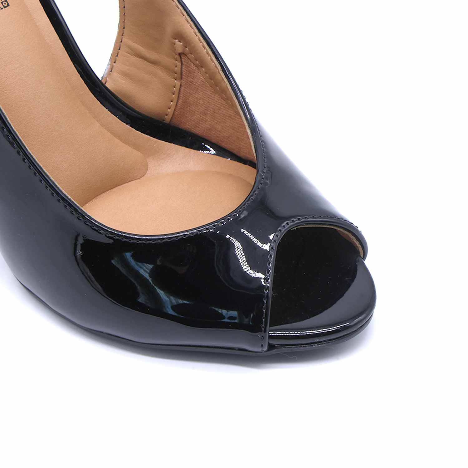 BR Black High Heel Peep-Toe Sandal