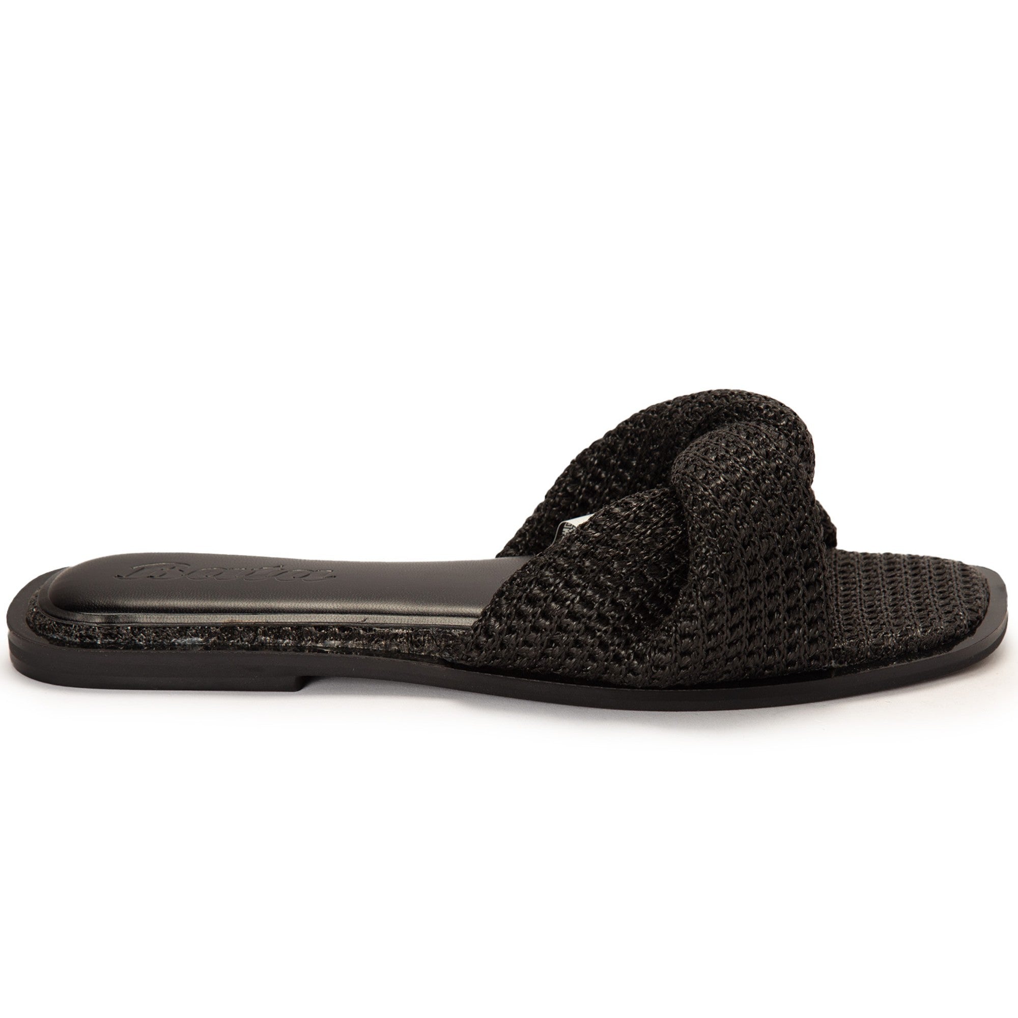 Woven Black Slides