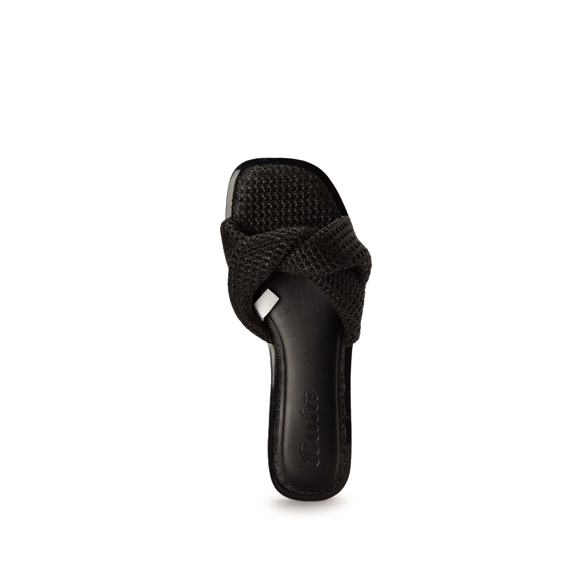 WOVEN BLACK SLIDES