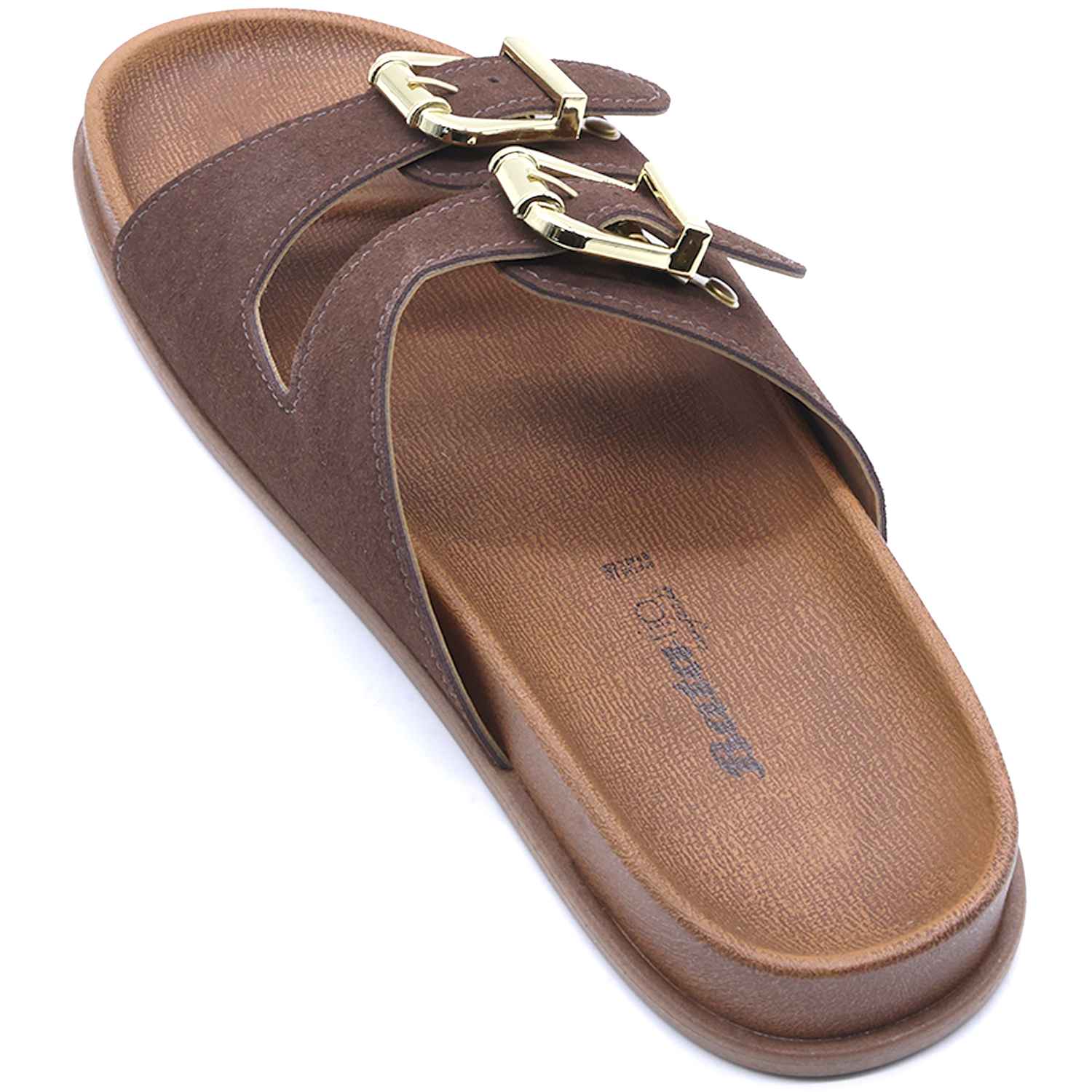 BR Brown Suede Slides