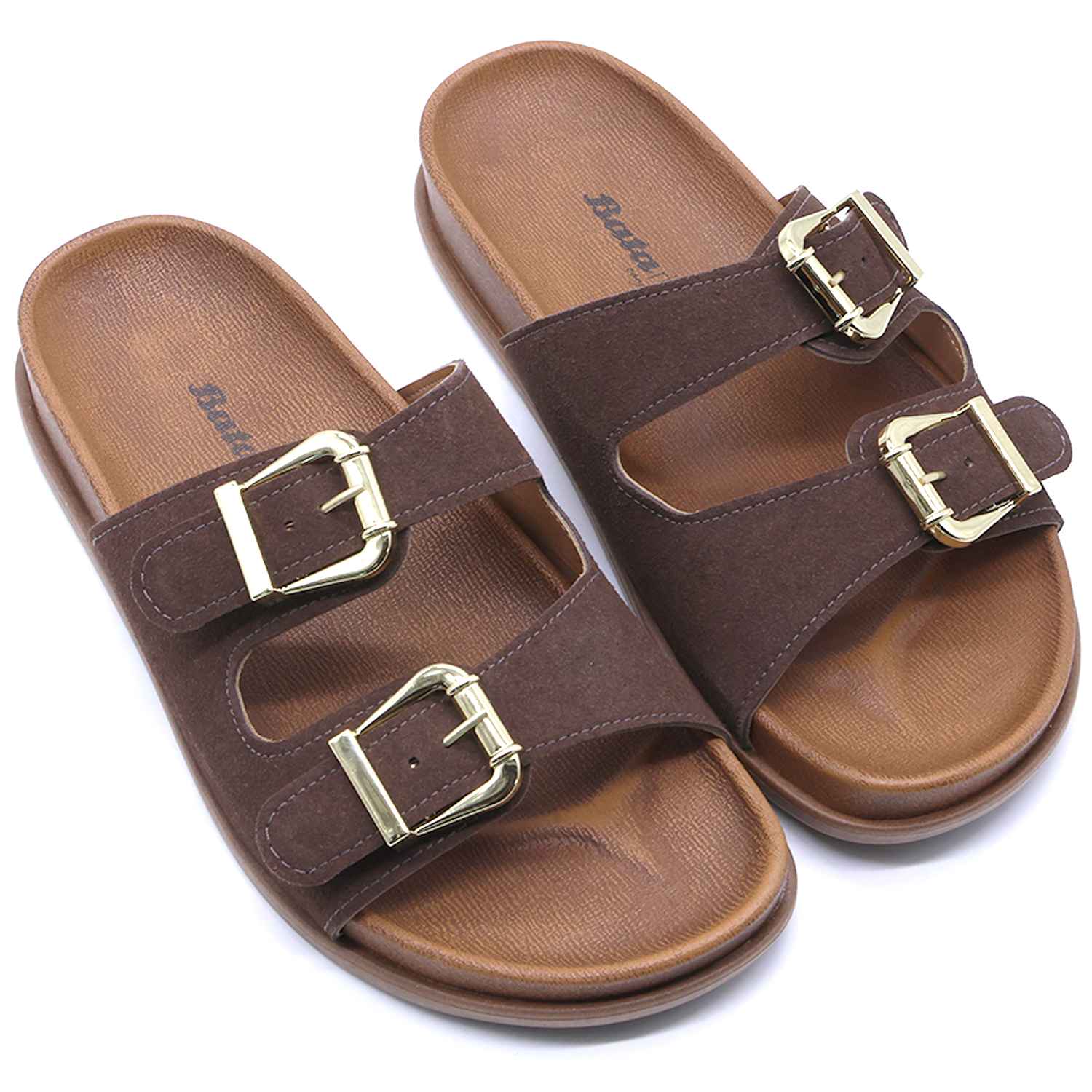 BR Brown Suede Slides