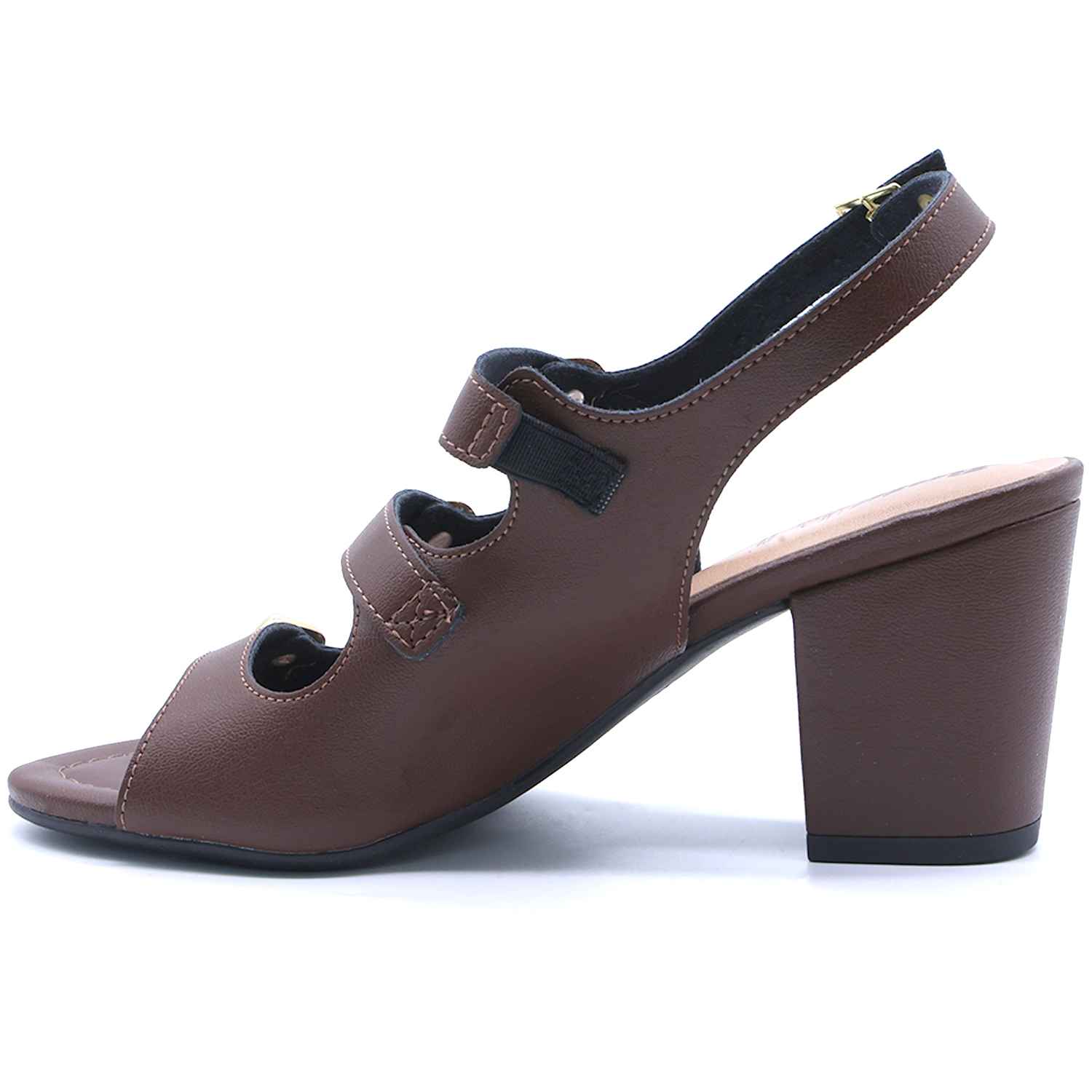 BR Brown Studded Multistrap Sandal
