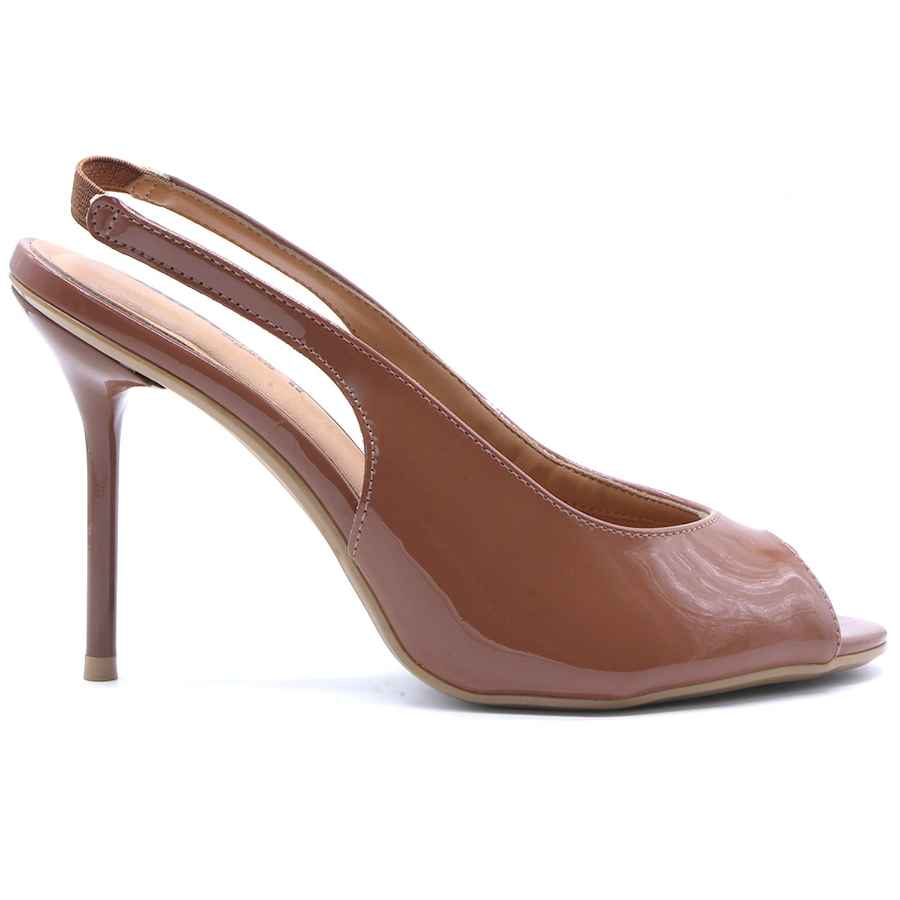 BR Brown High Heel Peep-Toe Sandal