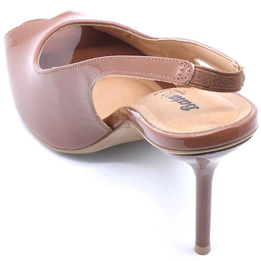 BR Brown High Heel Peep-Toe Sandal