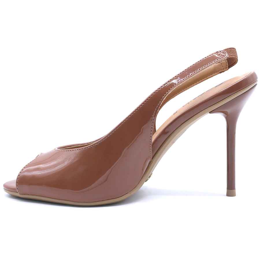 BR Brown High Heel Peep-Toe Sandal
