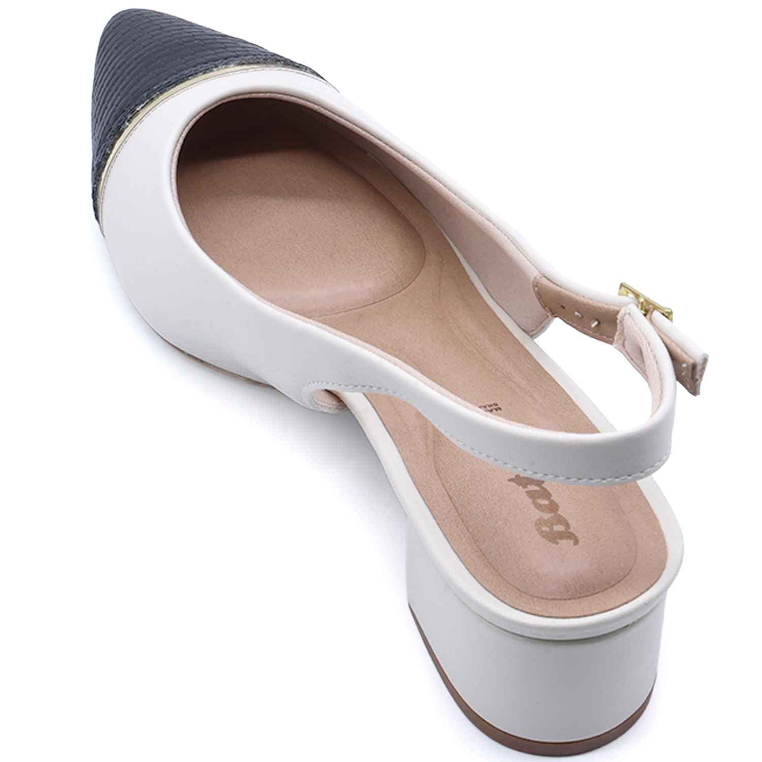 Br Low Two-Tone Block-Heel Slingbacks