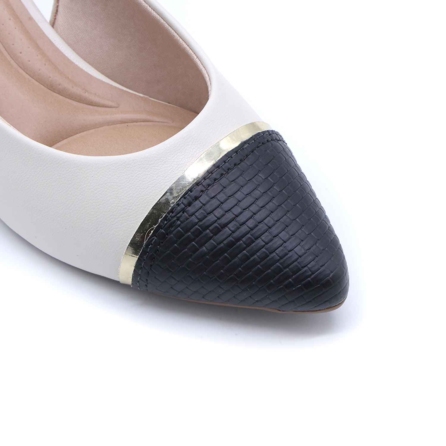 Br Low Two-Tone Block-Heel Slingbacks