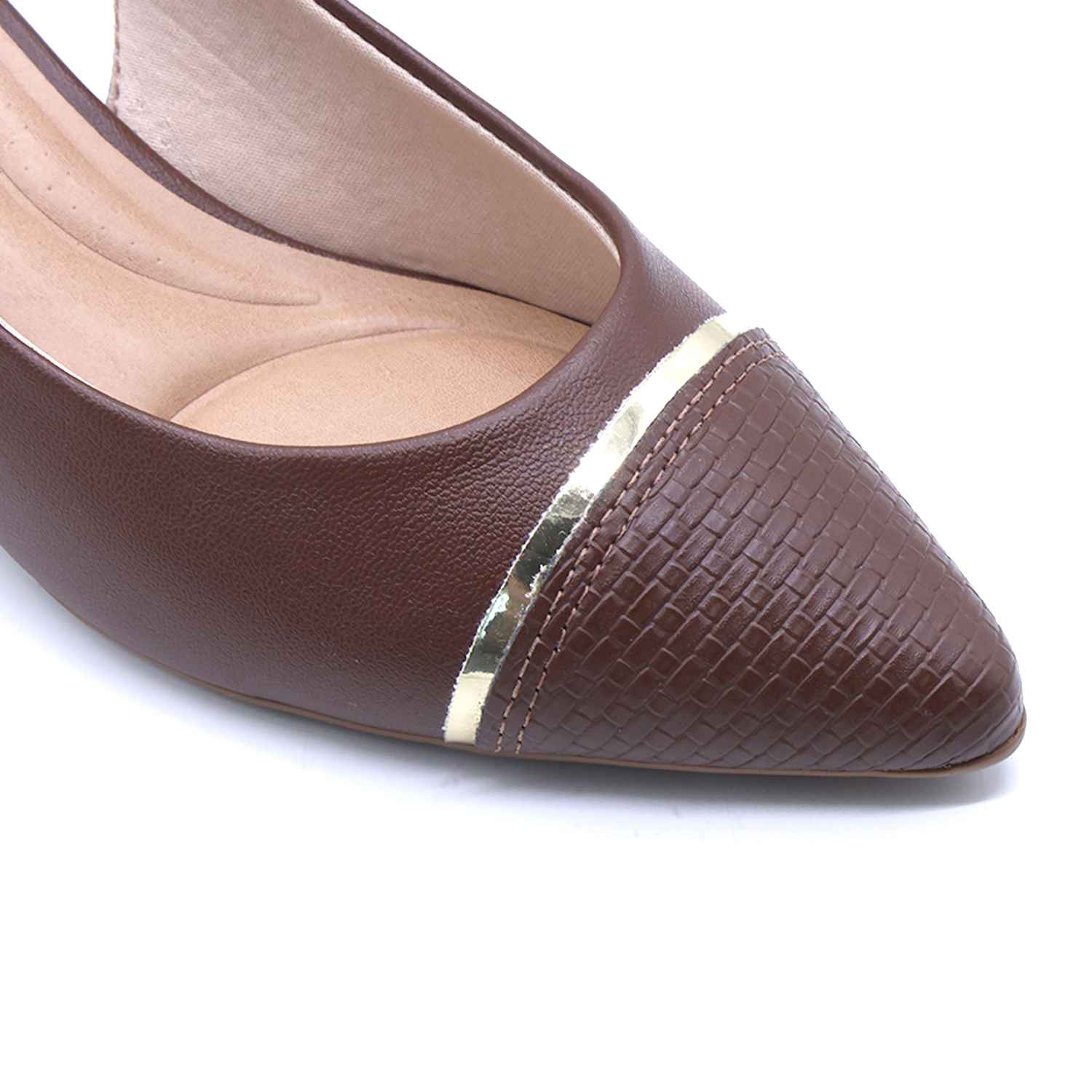 Br Low Brown Block-Heel Slingbacks