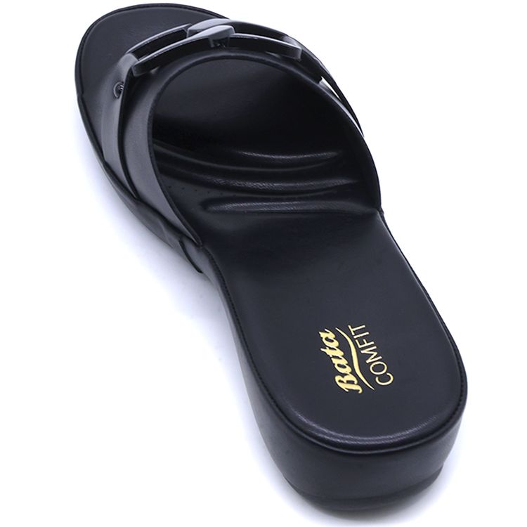 Comfit All Black Buckle Slipper